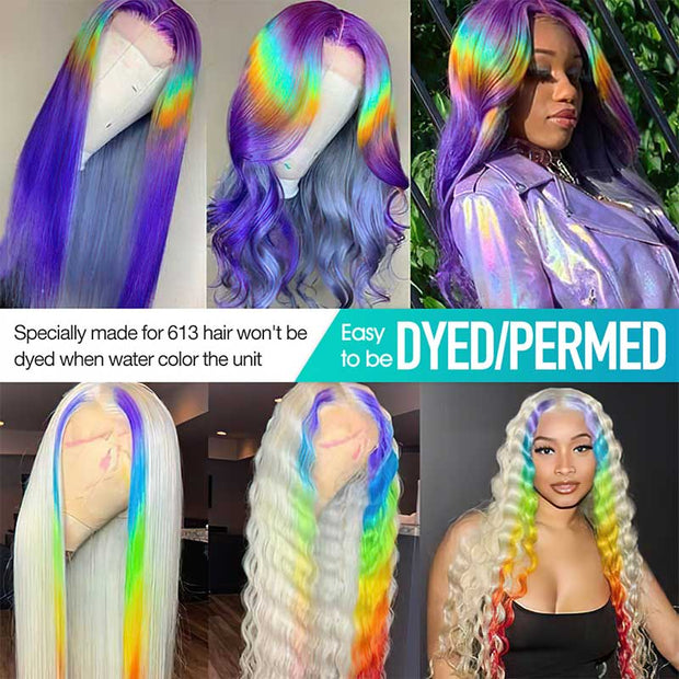 Barbie Colored 6x6 Transparent Lace Wig 613 Blonde Straight Human Hair Lace Closure Wigs With Baby Hair