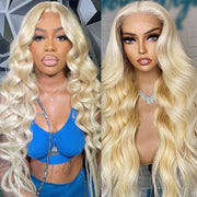 613 Blonde HD Transparent Body Waves 13*4 Lace Front Human Hair Wig