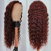 Stunning #33 Reddish Brown Color Deep Wave Lace Front Wig 13x4/5x5 Lace Frontal Human Hair Wigs