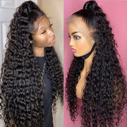 Deep Wave 4x4 Lace Closure Human Hair Realistic HD Transparent Lace Wigs