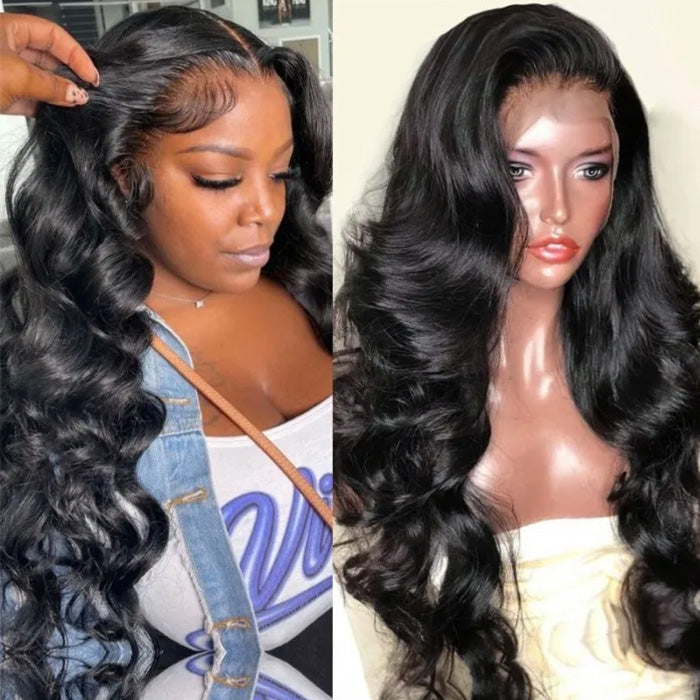 Bleached Knots 13x6 Full Lace Body Wave Wigs HD Lace Human Hair Wig Pre Plucked With Baby Hair