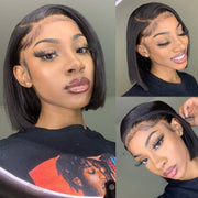 BOGO SALE|Short Straight Bob Wig 13*4/4*4 Human Hair Lace Front Bob Wigs For Women