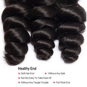 Brazilian Loose Wave 3 Bundles 100% Unprocessed Human Virgin Hair Weave