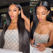 HD Transparent 13x6 Straight Lace Front Wigs Human Hair Pre Plucked Bleached knots With Baby Hair