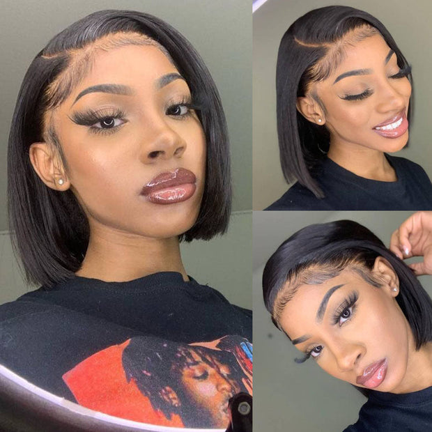 BOGO SALE|Short Straight Bob Wig 13*4/4*4 Human Hair Lace Front Bob Wigs For Women