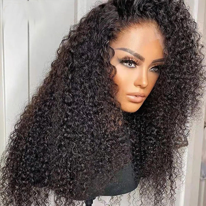 Natural Kinky Curly Hair 13x4 13x6 HD Lace Front Wigs Human Hair Pre Plucked Hairline Wigs For Women
