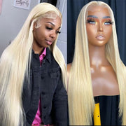 613 Blonde Straight Human Hair Lace Front Wigs For Women 13X4 HD Transparent Lace Wig With Baby Hair