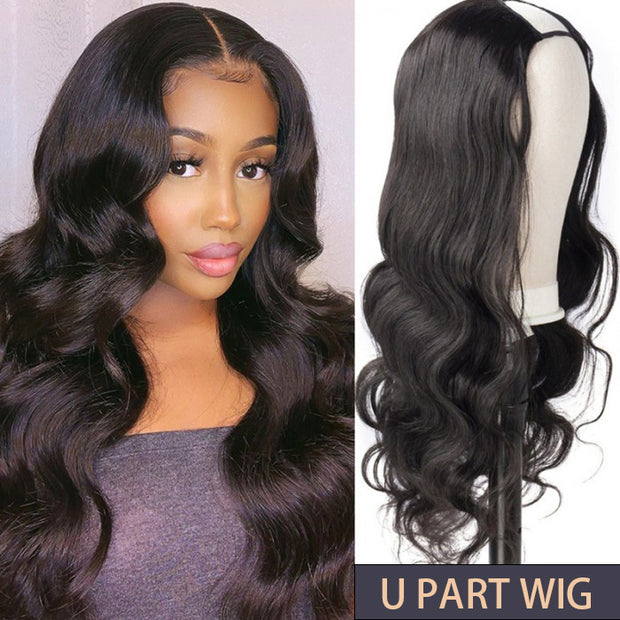 Cynosure V Part Wig Human Hair Glueless Body Wave U Part Wig No Gel NO Leave Out Beginner Friendly