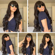 Body Wave 2x4 HD Lace Glueless Human Hair Wigs With Bangs For Black Women| Beginner Friendly