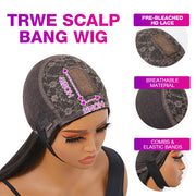 Straight 2x4 HD Lace Glueless Human Hair Wigs With Bangs For Black Women| Beginner Friendly