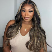 1B/27 Highlight Undetectable HD Lace Wig 13x4 Lace Front Wig Pre Plucked With Baby Hair Body Wave & Straight Humam Hair Wig