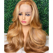 #30/27 Honey Blonde 13x4 Lace Front Wig Higlight Body Wave Human Hair Wigs With Baby Hair