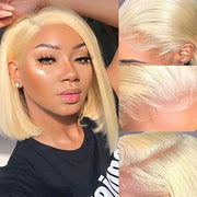 613 Blonde Short Bob Lace Front Human Hair Wigs For Black Women 13x4 Straight Bob Wigs