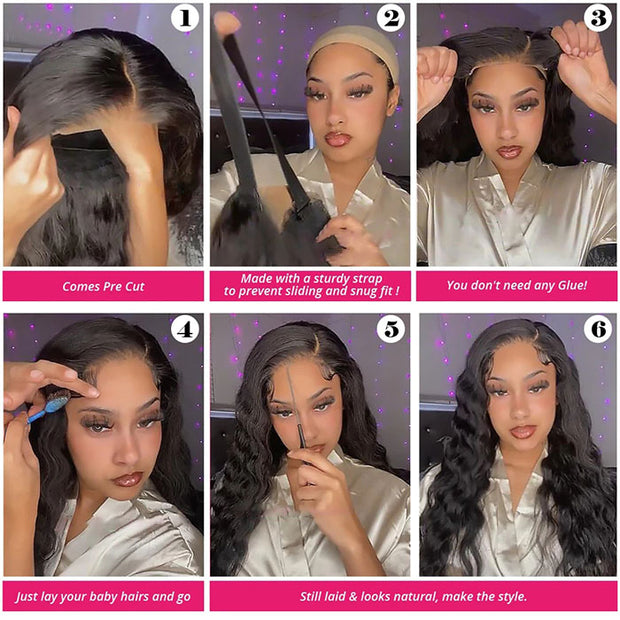 Upgraded 4X4/8X5 Pre Cut Lace Closure Wig Glueless Loose Deep 13X6 HD Lace Front Wigs Beginner Friendly
