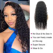 Glueless 0 Skill Needed U Part Wig Wear & Go Water Wave Beginner Friendly Natural Scalp Human Hair Wigs