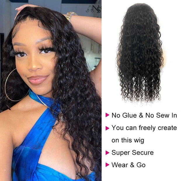 Glueless 0 Skill Needed U Part Wig Wear & Go Water Wave Beginner Friendly Natural Scalp Human Hair Wigs