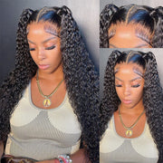 8X5 Pre-Cut Lace Wig Put On & Go Curly Human Hair Wig With Breathable Cap Beginner Wig