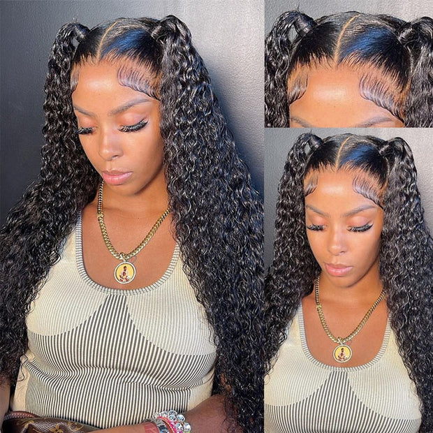 8X5 Pre-Cut Lace Wig Put On & Go Curly Human Hair Wig With Breathable Cap Beginner Wig