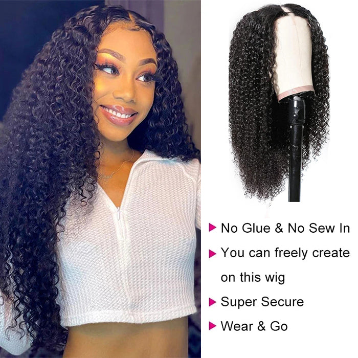 Wear & Go U Part Wig Curly Hair  Beginner Friendly Glueless Human Hair Wigs for Women