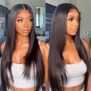 Wear & Go Straight U Part Wig Beginner Friendly Glueless Human Hair Wigs for Women