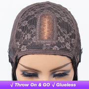 Chocolate Brown Wig With Bangs Straight Glueless Top 2x4 Lace Wig With Bangs