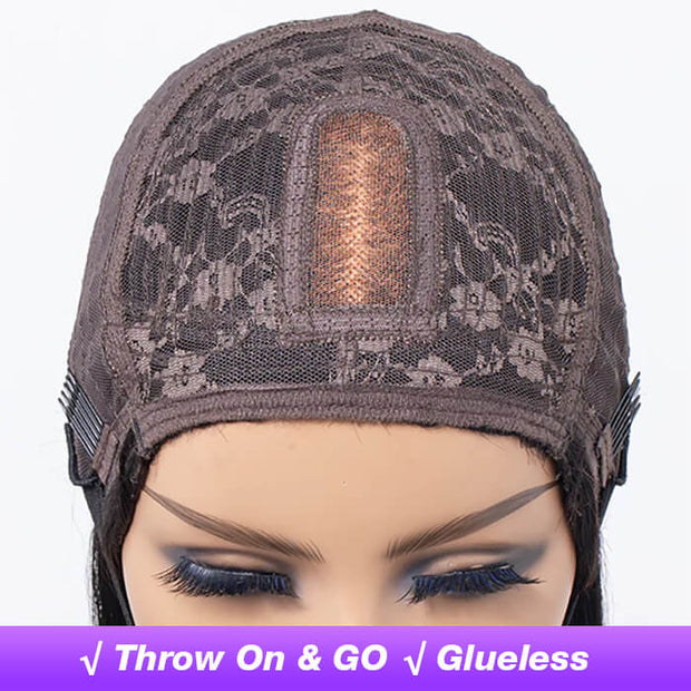 Chocolate Brown Wig With Bangs Straight Glueless Top 2x4 Lace Wig With Bangs