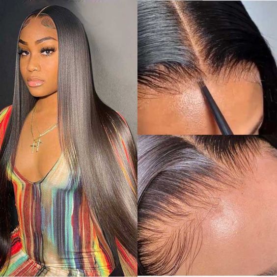 Full Lace Wig Transparent Lace Human Hair Wigs Pre Plucked Natural Hairline
