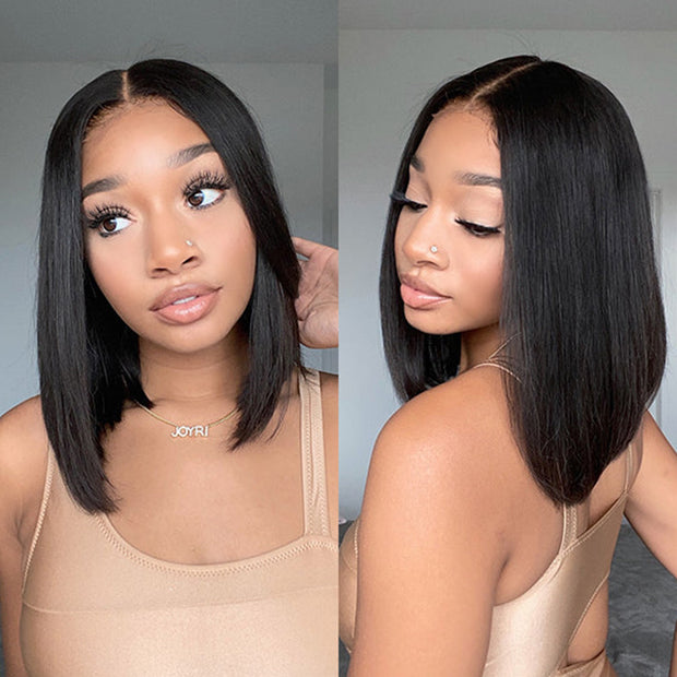 Glueless Bob Lace Wig 13x4 Straight Bob Lace Front Human Hair Wigs For Women Pre Pluck With Baby Hair