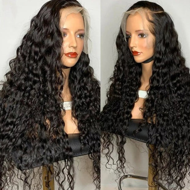 Water Wave 13x4 HD Lace Front Wigs 220% Density Natural Looking Wigs Affordable Black Human Hair Wigs For Women