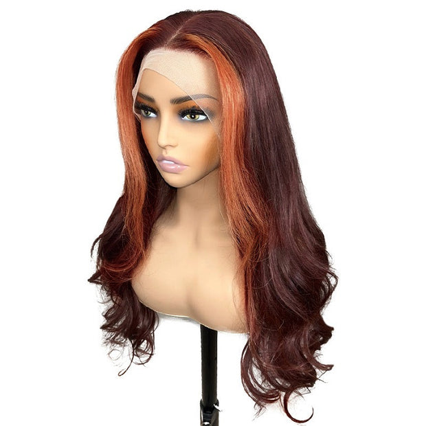 Money Piece Highlight 13x4 Lace Front Wigs Body Wave  Pre Plucked Glueless Lace Human Hair Wigs