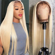 Ombre T4/613 Brown Roots Blonde Straight/Body Wave 13x4/13X6 Lace Front Wigs 32 inch Long Human Hair Wigs