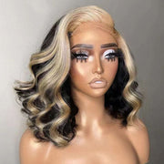 Flash Sale-Skunk Stripe Wig 13x4 Lace Frontal Wig Highlights 613# Blonde Body Wave Human Hair Wig