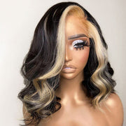 Flash Sale-Skunk Stripe Wig 13x4 Lace Frontal Wig Highlights 613# Blonde Body Wave Human Hair Wig