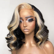 Flash Sale-Skunk Stripe Wig 13x4 Lace Frontal Wig Highlights 613# Blonde Body Wave Human Hair Wig