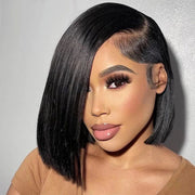 220% Straight Blunt Cut Short Bob Wig Human Hair Wigs Pre Plucked Pre Bleached knots Flash Sale