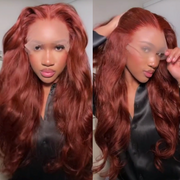 BOGO SALE| 20 Inch Reddish Brown 33# Colored Body Wave Human Hair 13x4 Lace Frontal Wigs