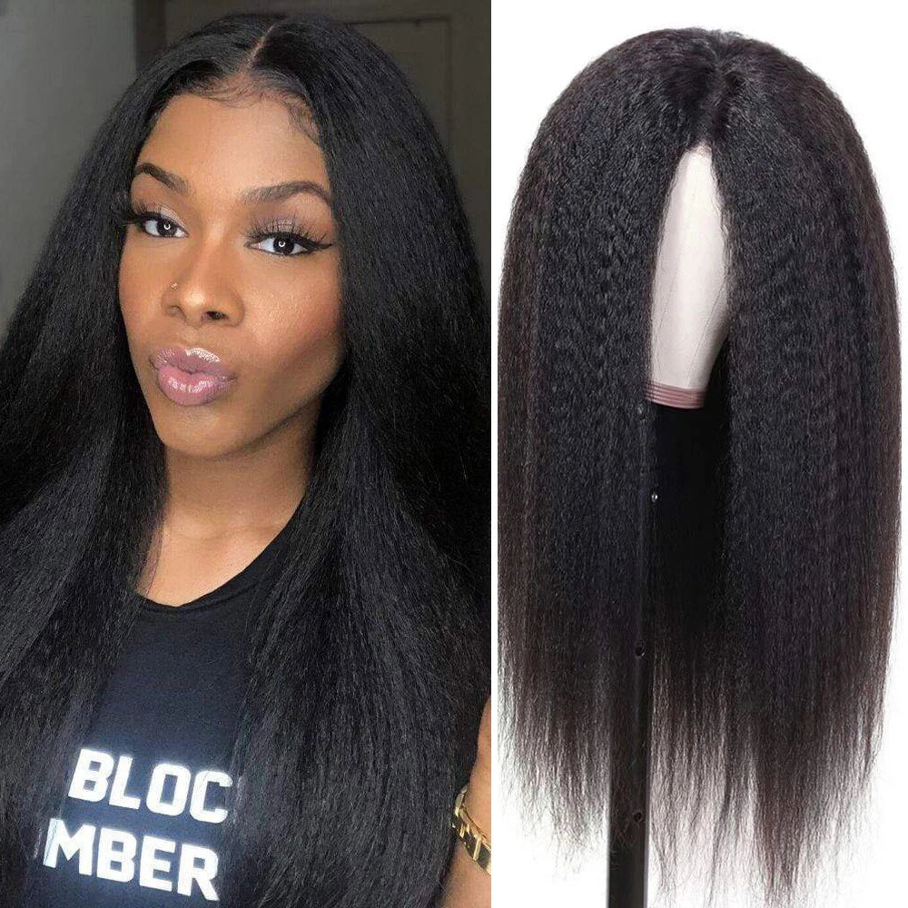 Kinky Straight Wig 13x4 13x6 HD Lace Front Human Hair Wigs For Women Pre Plucked With Baby Hair 100% Real Human Hair Can Be Colored and Bleached