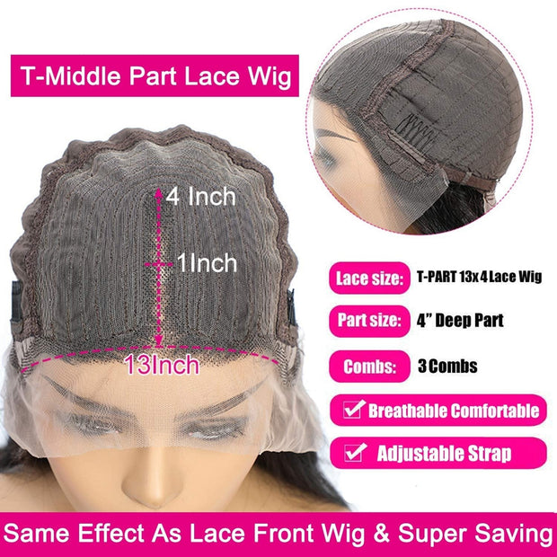 Clearance Sale|Straight Human Hair 5X5 HD Lace Closure Wigs Natural Hairline Middle Part Frontal Wig