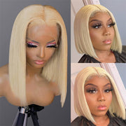 613 Blonde Wig Human Hair Straight Wig 13x4 HD Lace Wig For Africa American Women