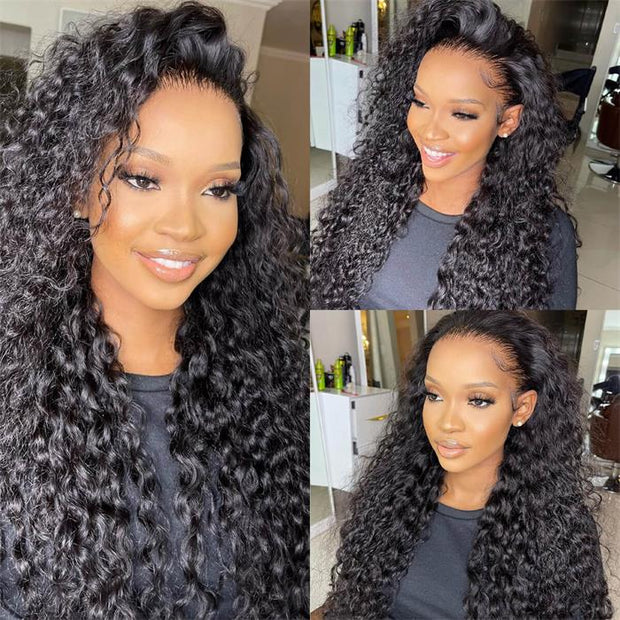 HD Lace Frontal Water Wave Wigs Human Hair Lace Wigs 180% Density