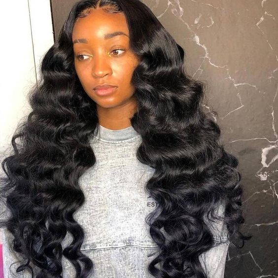 Loose Deep Wave 4x4/13x6 Lace Frontal Wig Pre Plucked With Baby Hair Brazilian Human Hair Wigs