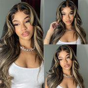 1B/27 Highlight Undetectable HD Lace Wig 13x4 Lace Front Wig Pre Plucked With Baby Hair Body Wave & Straight Humam Hair Wig