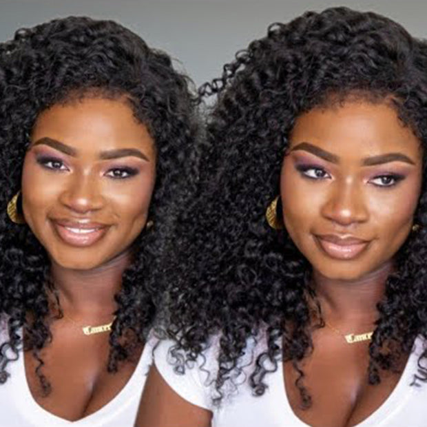 4C Edge Hairline丨Kinky Curly 13x4 HD Lace Front Wig with Curly Edges Baby Hair Wigs