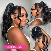 360 Frontal Wigs Pre Plucked Brazilian Body Wave Remy Human Hair Wigs For Women