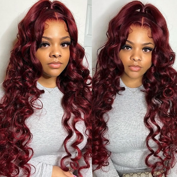 99J Burgundy Color Brazilian Body Wave Hair 3 Bundles With 4x4 Closure Human Hair Bundles