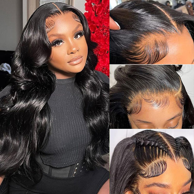 Upgraded 6X4/8x5 Pre Cut Lace Closure Wig Glueless Body Wave 13x6 HD Lace with Natural Hairline Beginner Friendly