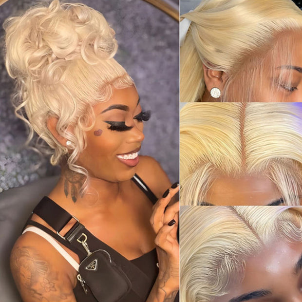 BOGO SALE|613 Honey Blonde Color 13x6 Lace Front 16-24 Inch Human Hair Wigs For Women Transparent Brazilian Remy Straight & Body Wave Frontal Wig