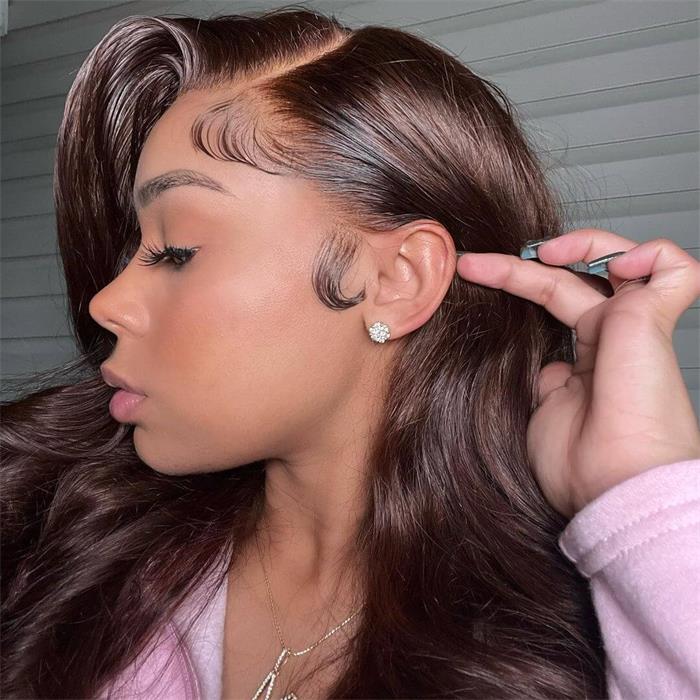 BOGO SALE|Chocolate Brown Human Hair Wigs 13x4 HD Lace Front Colored Wig For Women