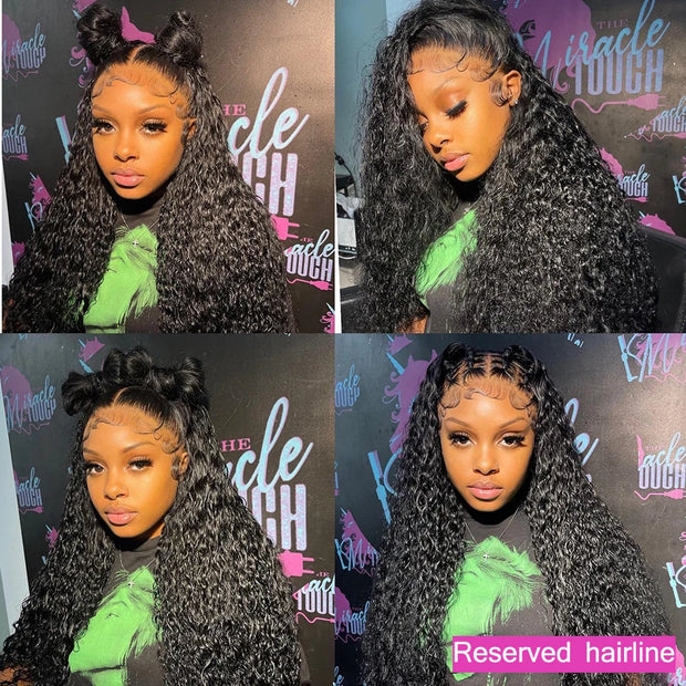 8x5 Undetectable Lace Closure Wigs Deep Wave Glueless Wig Preplucked Natual Black Human Hair Wigs