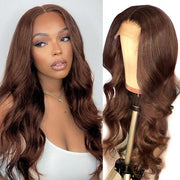 #4 Dark Brown Colored Human Hair Wigs 16-32 inch Skin Melt 13x4/13x6 HD Lace Front Wig